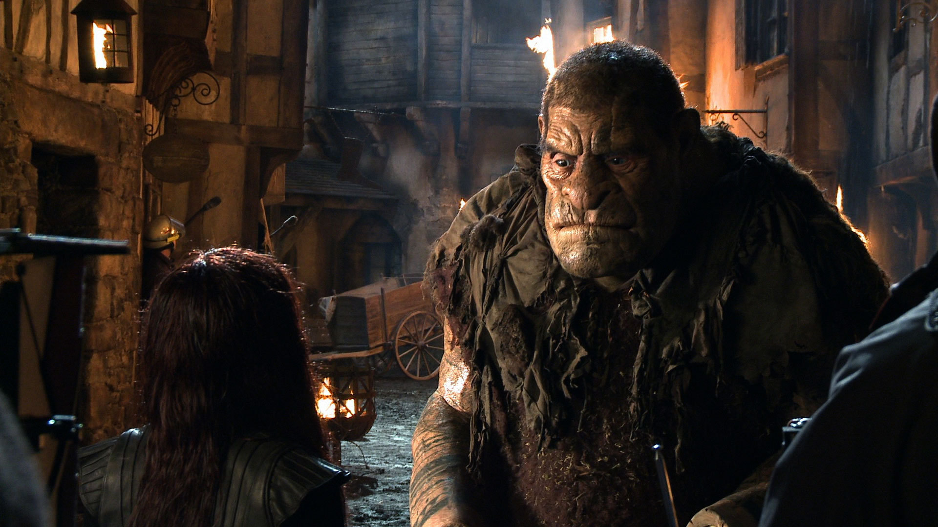 Derek Mears and Gemma Arterton in Hansel & Gretel: Witch Hunters (2013)