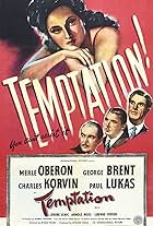 George Brent, Charles Korvin, Paul Lukas, and Merle Oberon in Temptation (1946)