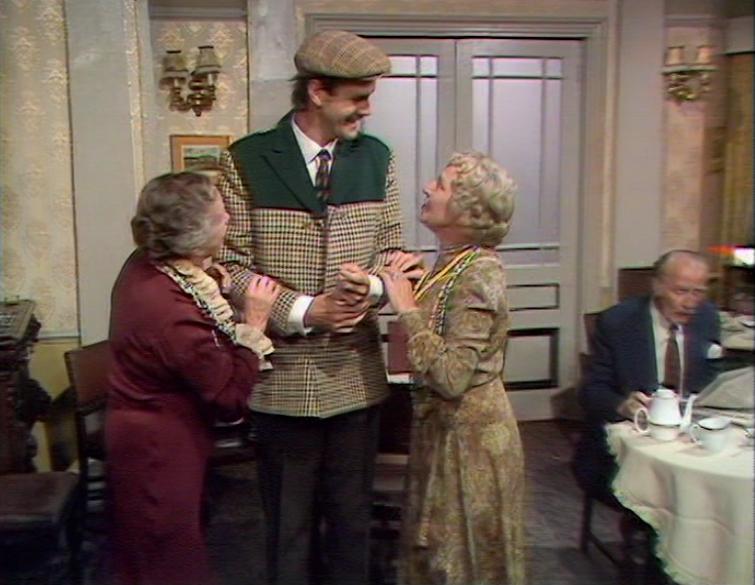 John Cleese, Ballard Berkeley, Gilly Flower, and Renee Roberts in Fawlty Towers (1975)