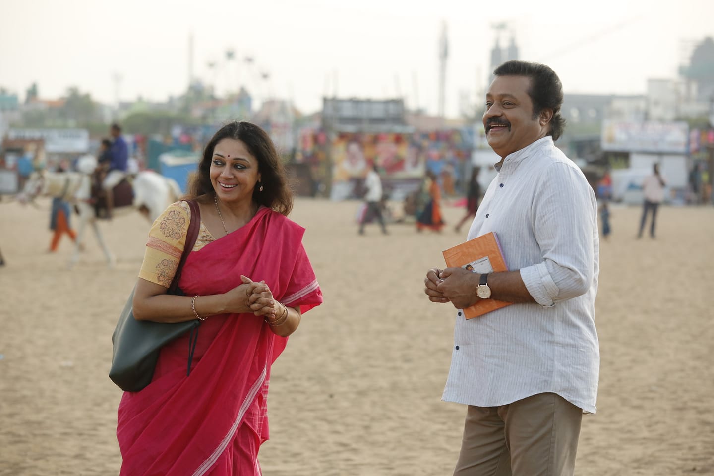 Shobana and Dulquer Salmaan in Varane Avashyamund (2020)