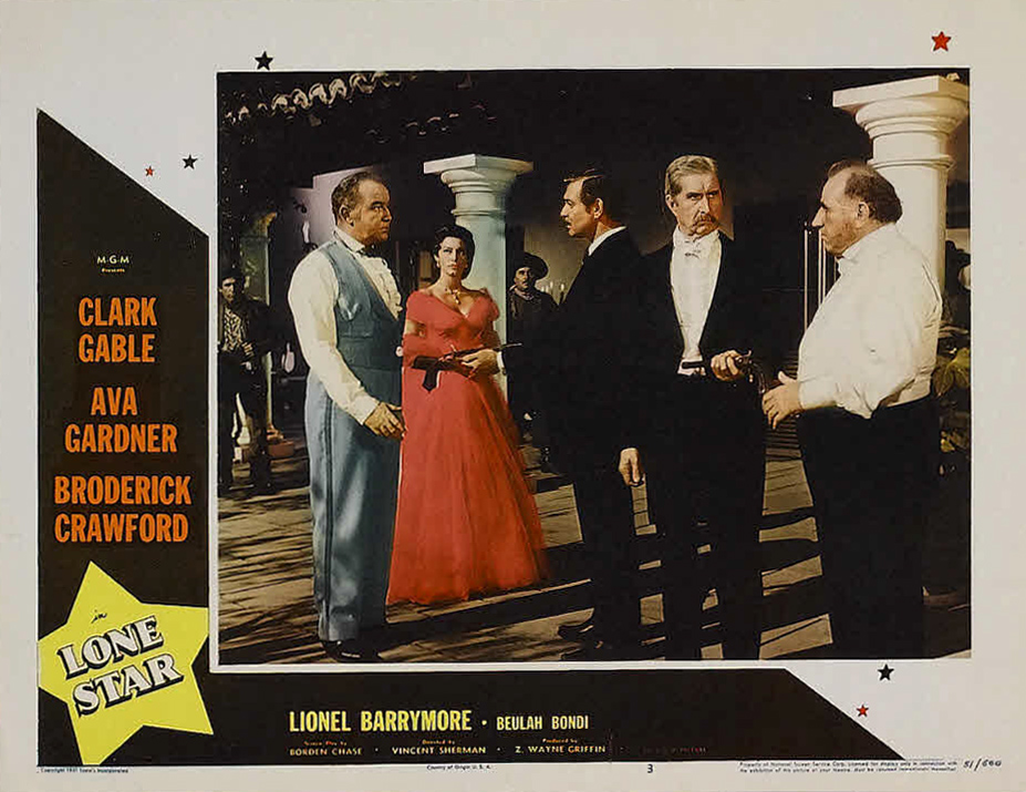 Clark Gable, Ava Gardner, Broderick Crawford, Ed Begley, and Russell Simpson in Lone Star (1952)