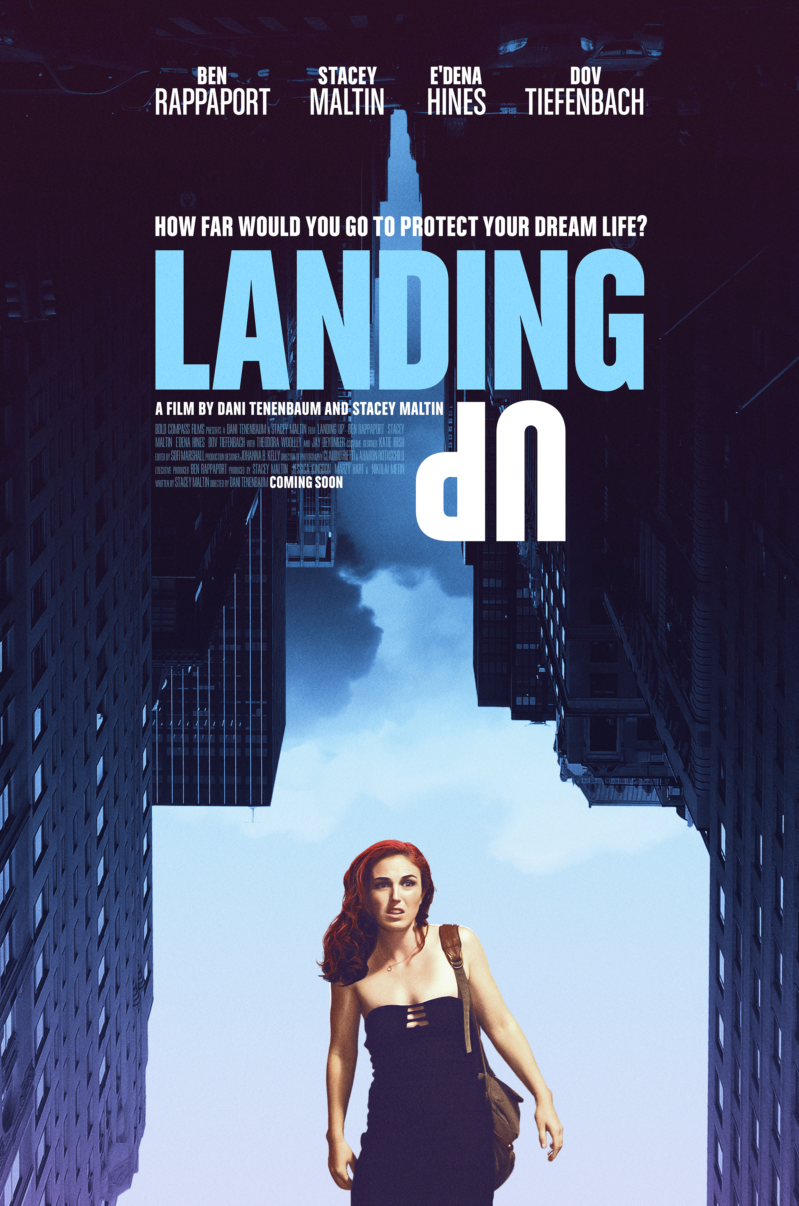 E'dena Hines, Dov Tiefenbach, Jay DeYonker, Ben Rappaport, Stacey Maltin, Daniel Tenenbaum, and Theodora Miranne in Landing Up (2018)