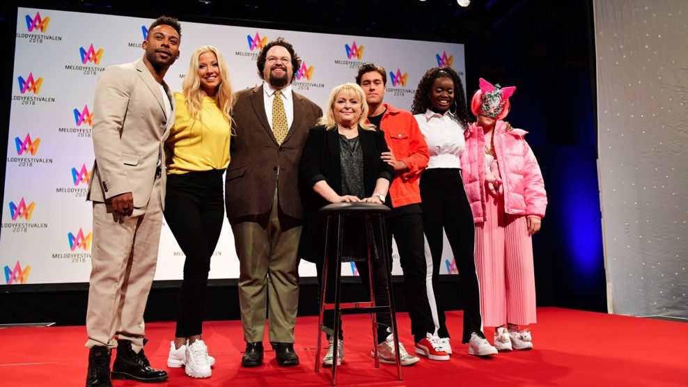 Kikki Danielsson, Benjamin Wahlgren-Ingrosso, Edward Blom, and Sigrid Bernson in Melodifestivalen 2018 (2018)