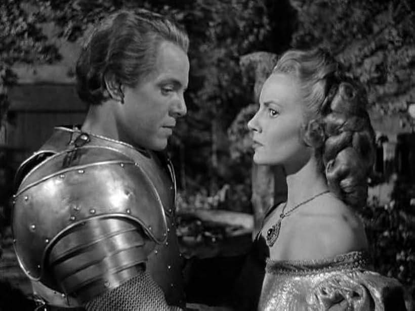 Janet Blair and Louis Hayward in The Black Arrow (1948)