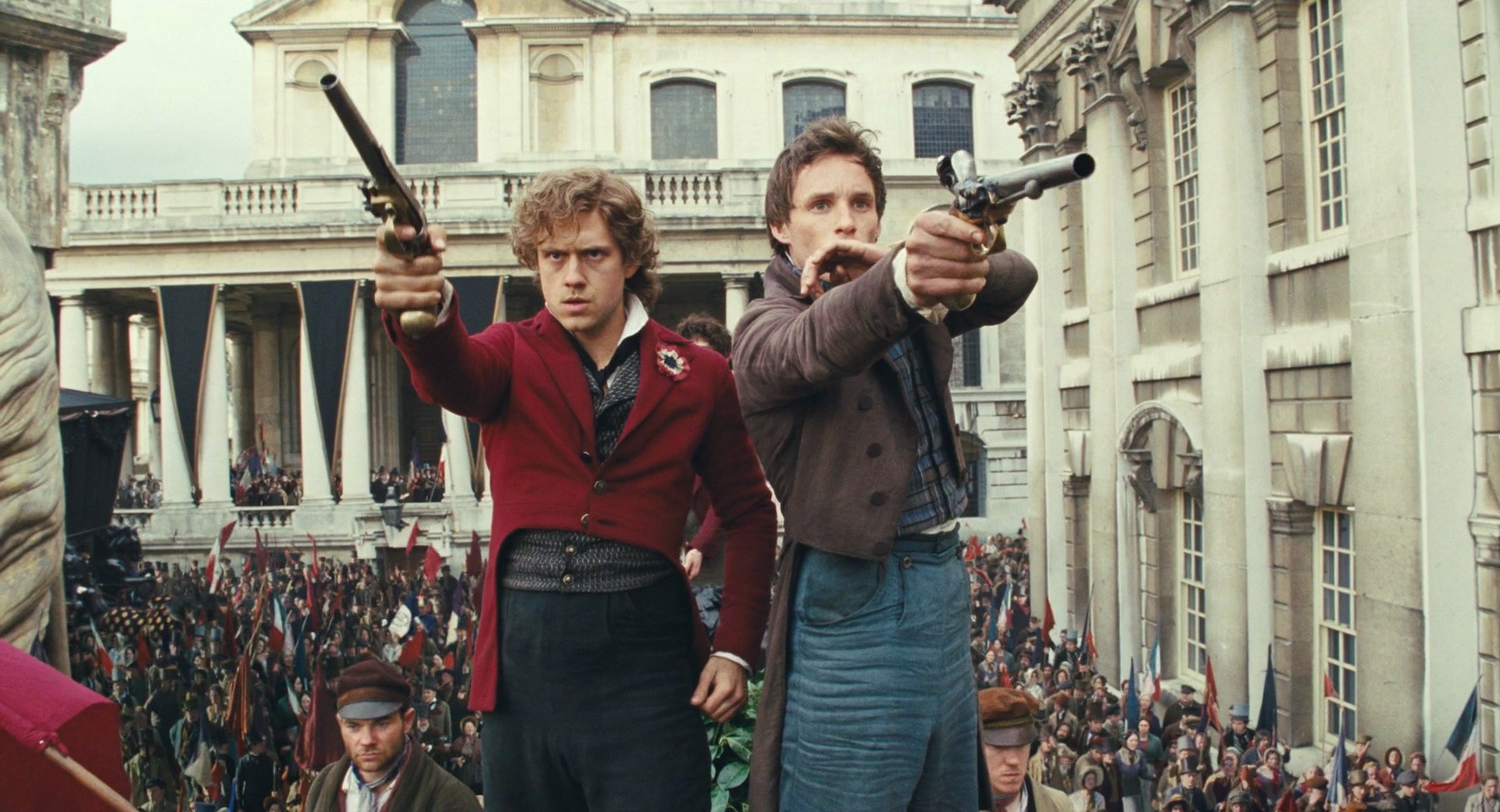 Eddie Redmayne and Aaron Tveit in Les Misérables (2012)