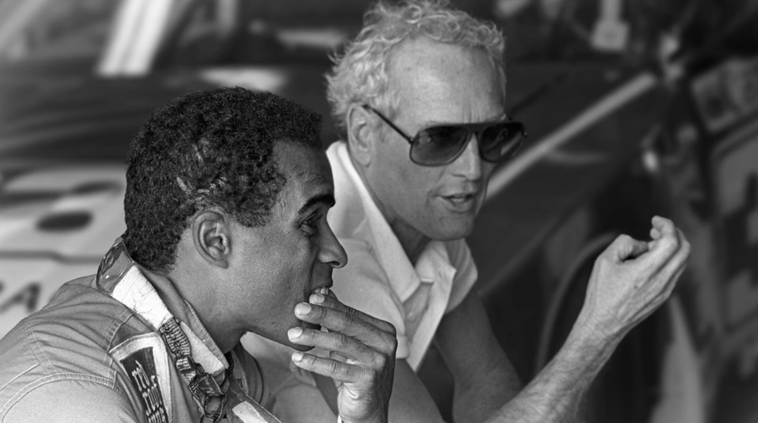 Paul Newman and Willy T. Ribbs in Uppity: The Willy T. Ribbs Story (2020)