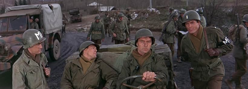 Ty Hardin, James MacArthur, and George Montgomery in Battle of the Bulge (1965)