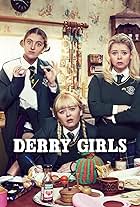 Nicola Coughlan, Louisa Harland, and Saoirse-Monica Jackson in Derry Girls (2018)