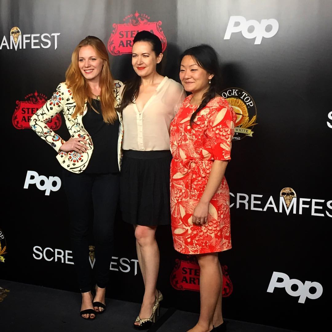 Emma Bell, Bel Delia, Helen Shang at Screamfest LA Premiere of Scratch