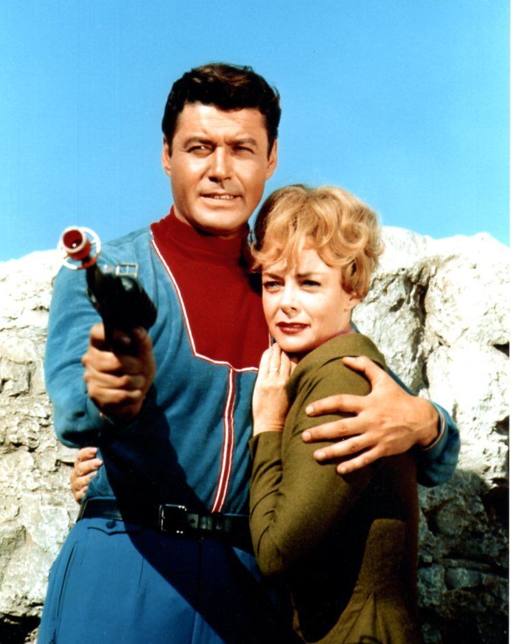 June Lockhart and Guy Williams in Lost in Space (1965)