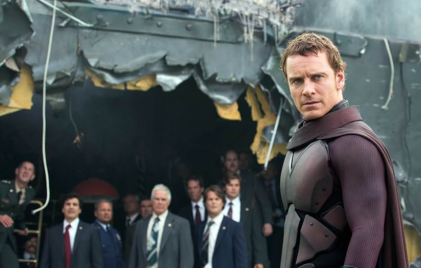 Peter Dinklage, Robert Crooks, Michael Fassbender, and Marc Gourdeau in X-Men: Days of Future Past (2014)