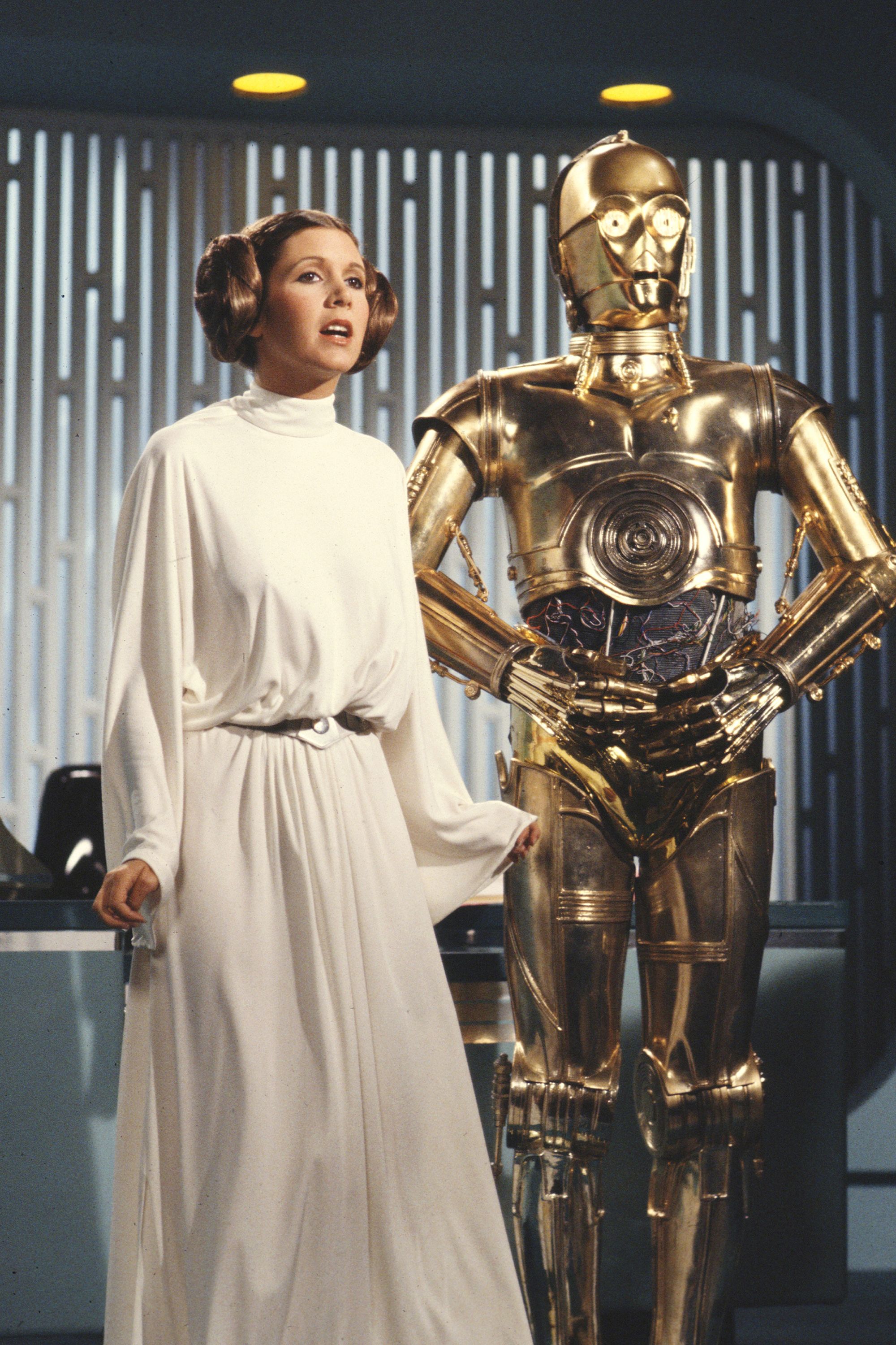 Anthony Daniels and Carrie Fisher in The Star Wars Holiday Special (1978)