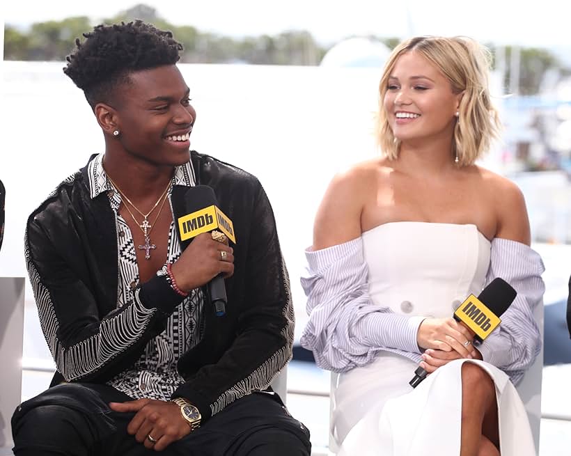 Olivia Holt and Aubrey Joseph at an event for Cloak & Dagger (2018)