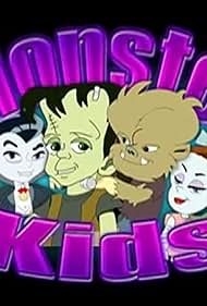 From left - Jr. Hyde, Kid Count Dracula, Kid Frankenstein, Wolf Kid, Kid Bride, and Gill-Kid from MONSTER KIDS, an animation preview from Scott Essman and Visionary Cinema with animation by eColor Studio