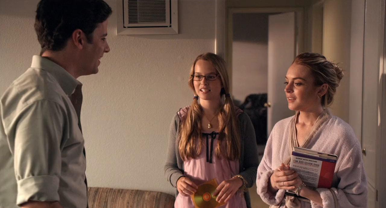 Luke Kirby, Lindsay Lohan, and Bridgit Mendler in Labor Pains (2009)