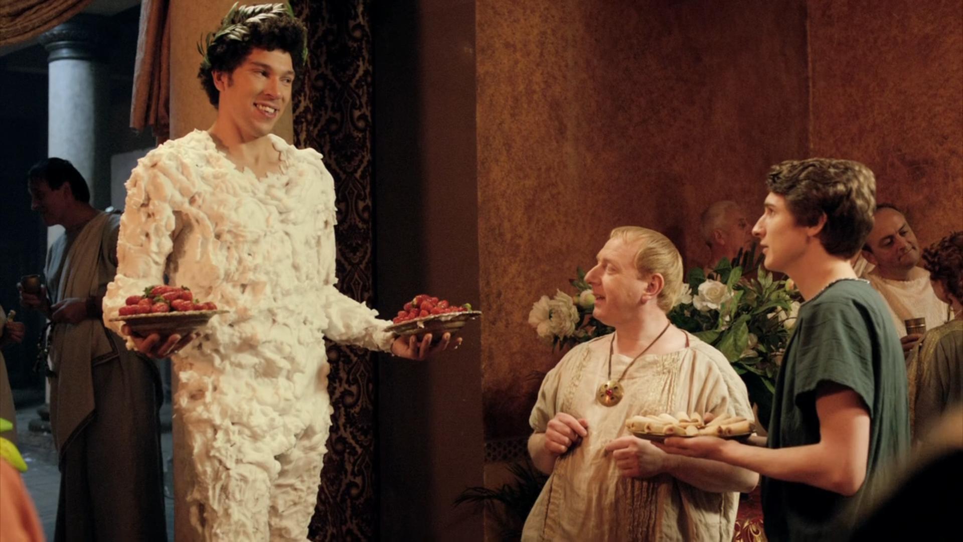 Adrian Scarborough, Joel Fry, and Tom Rosenthal in Plebs (2013)