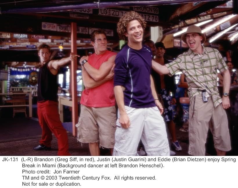 Brandon Henschel, Gregory Siff, Brian Dietzen, and Justin Guarini in From Justin to Kelly (2003)