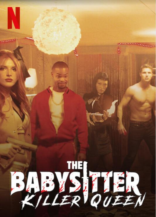 Robbie Amell, Bella Thorne, Hana Mae Lee, and Andrew Bachelor in The Babysitter: Killer Queen (2020)