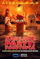 Michael Cera, Seth Rogen, and Kristen Wiig in Sausage Party: Foodtopia (2024)