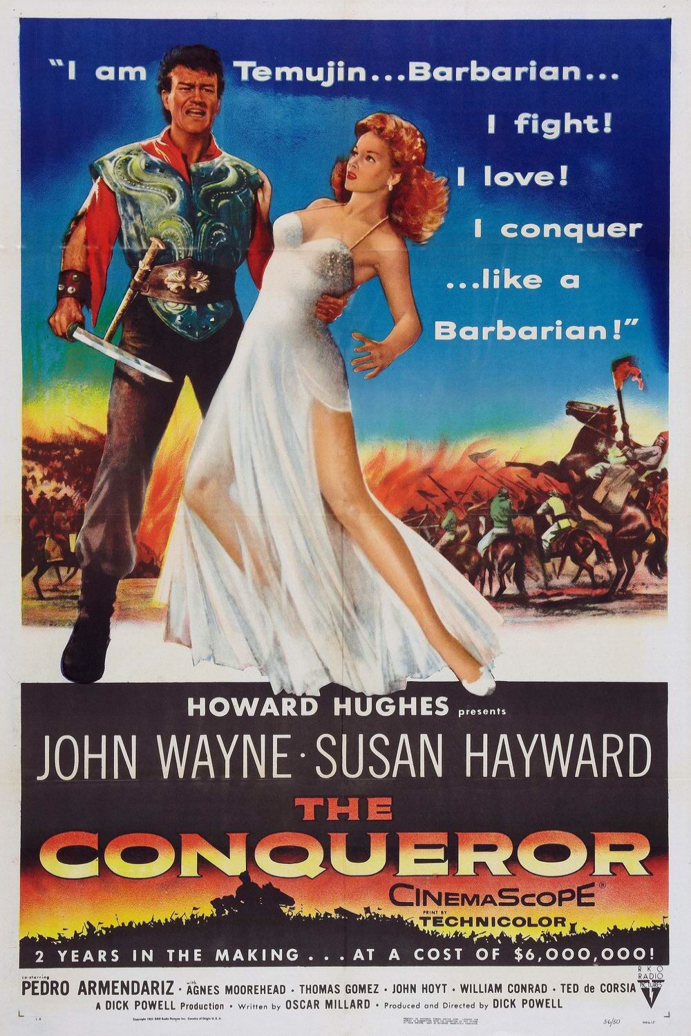 John Wayne and Susan Hayward in The Conqueror (1956)