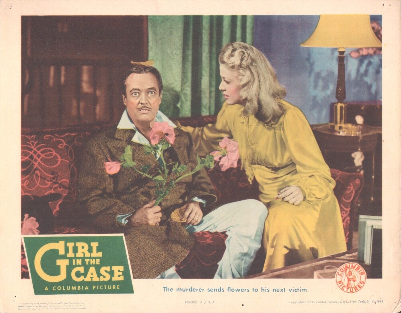 Janis Carter and Edmund Lowe in Girl in the Case (1944)