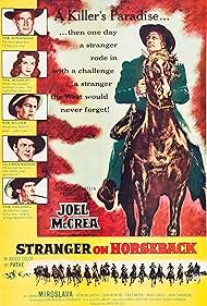 John Carradine, Kevin McCarthy, Joel McCrea, John McIntire, and Miroslava in Stranger on Horseback (1955)