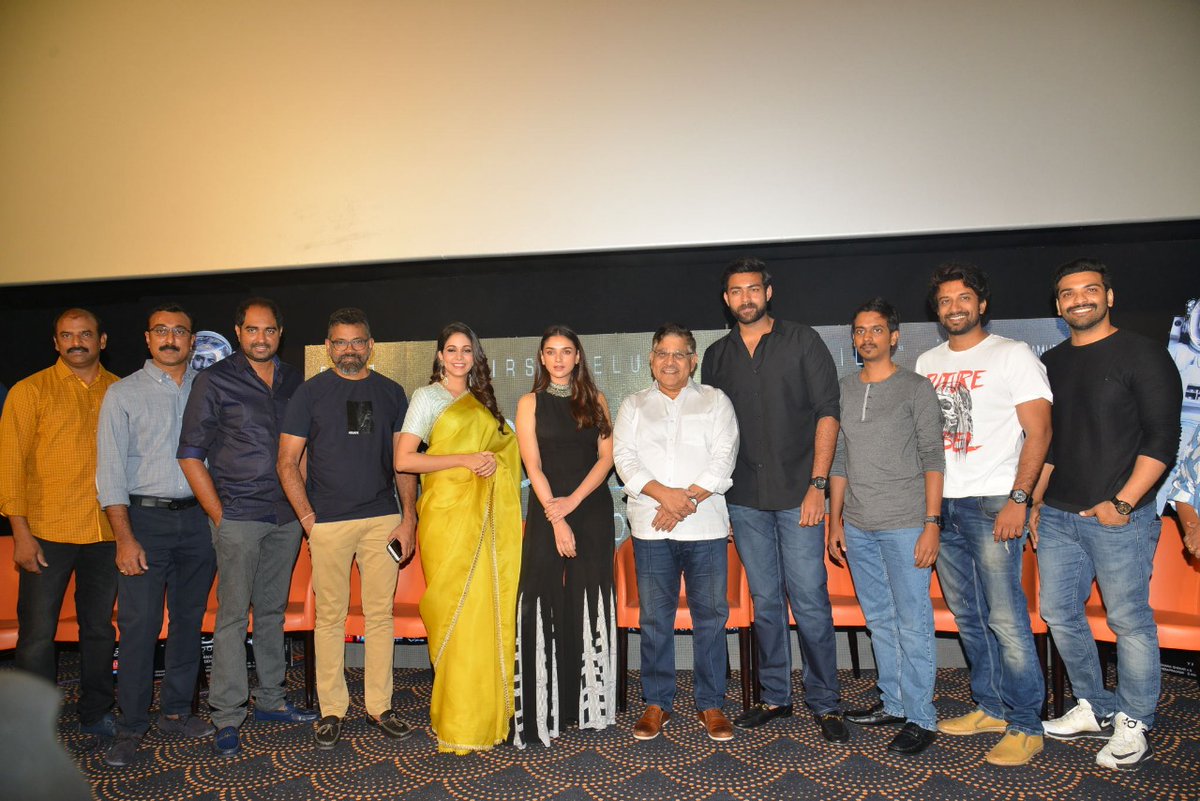 Sukumar, Aditi Rao Hydari, Radha Krishna Jagarlamudi, Lavanya Tripathi, Varun Tej, Y. Rajeev Reddy, Satyadev Kancharana, Sankalp Reddy, Bibo Srinivas, and Raja Chembolu at an event for Antariksham 9000 kmph (2018)