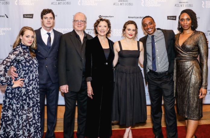 Jenni Barber, Benjamin Walker, Tracy Letts, Annette Bening, Francesca Carpanini, Hampton Fluker, Chinasa Ogbuagu - Opening night All My Sons on Broadway