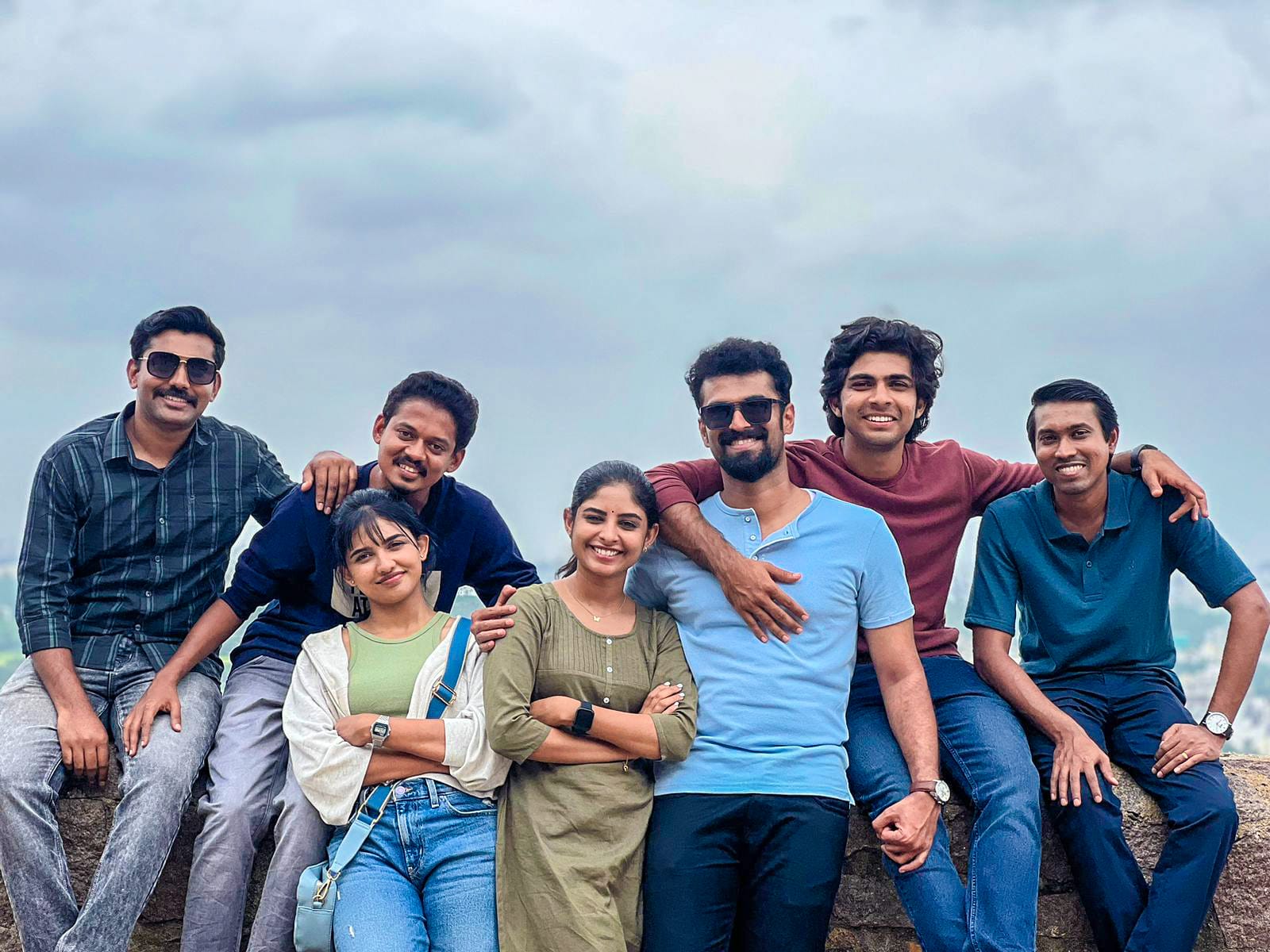 Mamitha Baiju, Meenakshi Raveendran, Naslen, Sangeeth Prathap, Shyam Mohan, Akhila Bhargavan, and Shameer Khan in Premalu (2024)