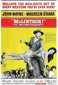 Maureen O'Hara, John Wayne, Stefanie Powers, and Patrick Wayne in McLintock! (1963)