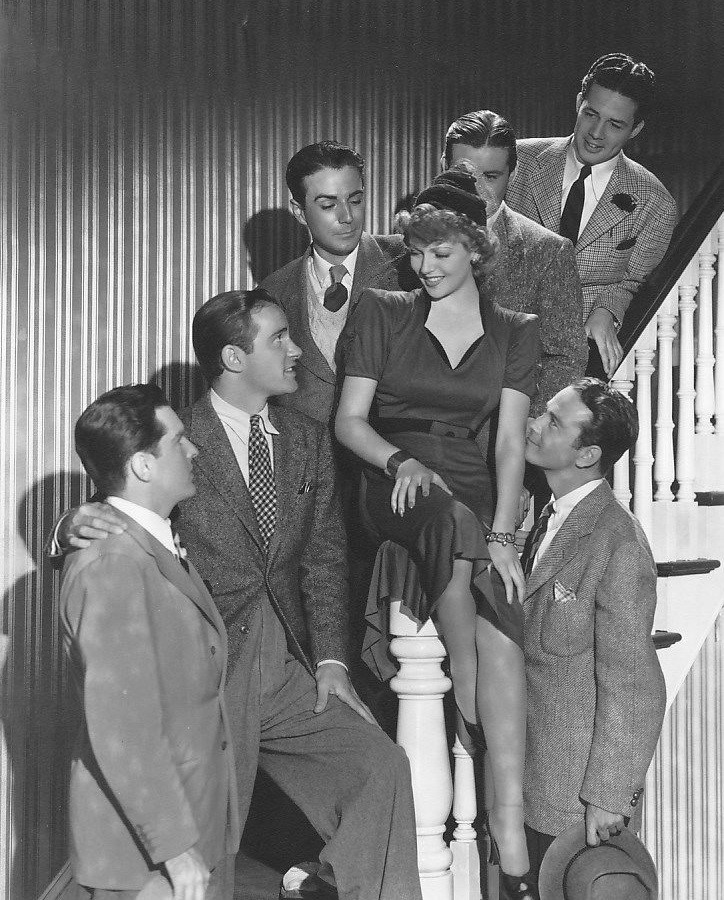 Lew Ayres, Lana Turner, Tom Brown, Richard Carlson, Tom Collins, Owen Davis Jr., Sumner Getchell, and Peter Lind Hayes in These Glamour Girls (1939)