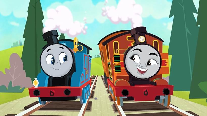 Aaron Barashi, Sade Smith, Meesha Contreras, and Talia Evans in Thomas & Friends: All Engines Go (2021)