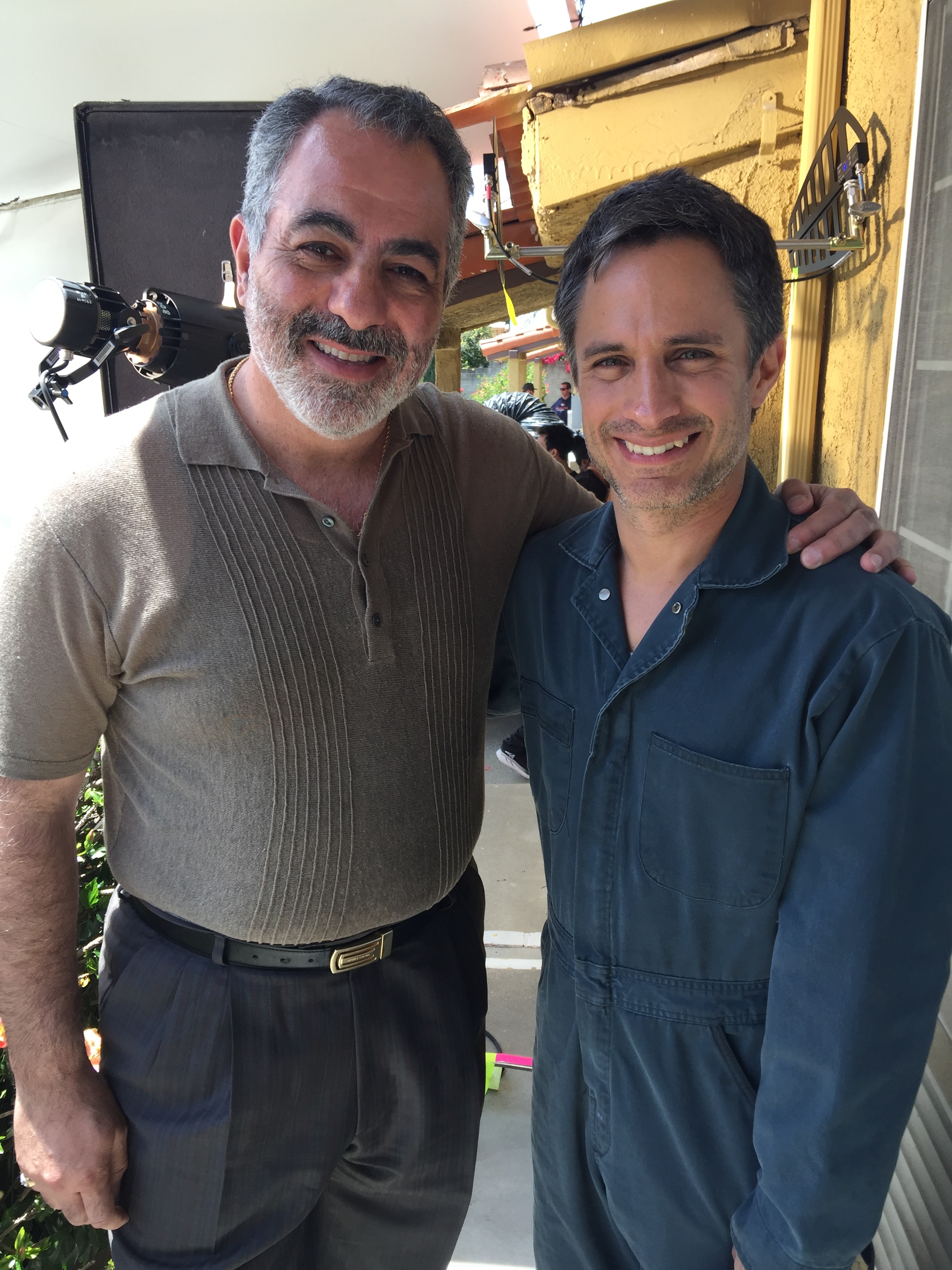 On the set of Hombre with Gael Garcia Bernal