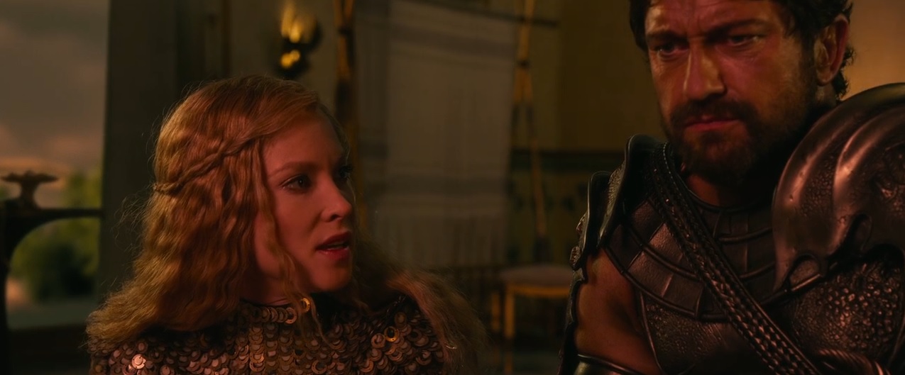 Gerard Butler and Emma Booth in Gods of Egypt (2016)