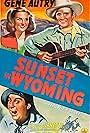 Gene Autry, Smiley Burnette, and Maris Wrixon in Sunset in Wyoming (1941)