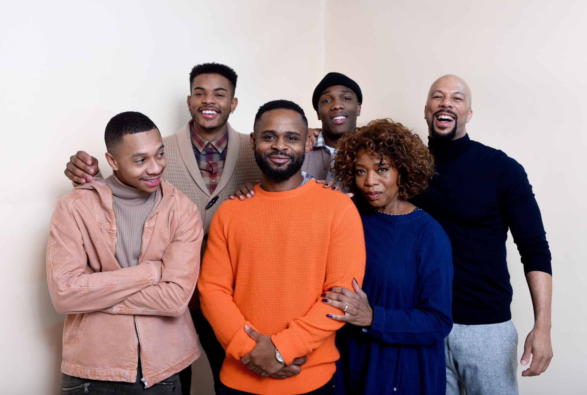 Alfre Woodard, Common, Gerard McMurray, Trevor Jackson, Tosin Cole, and DeRon Horton at an event for Burning Sands (2017)