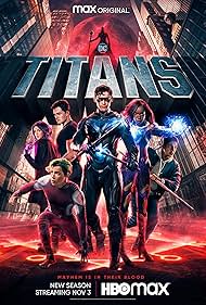 Franka Potente, Jay Lycurgo, Anna Diop, Ryan Potter, Brenton Thwaites, Joshua Orpin, and Teagan Croft in Titans (2018)