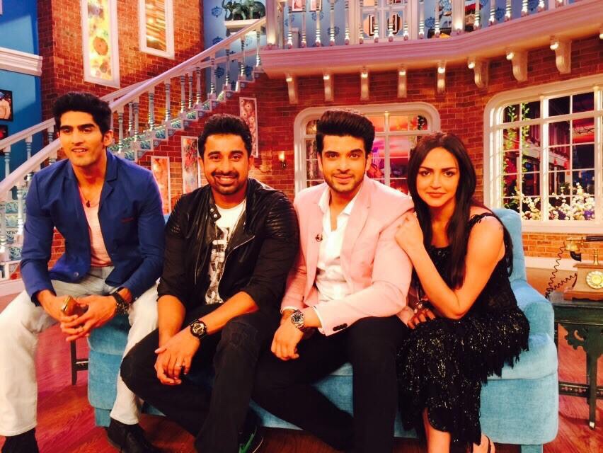 Esha Deol, Rannvijay Singh, Karan Kundrra, and Vijender Singh in Comedy Nights with Kapil (2013)