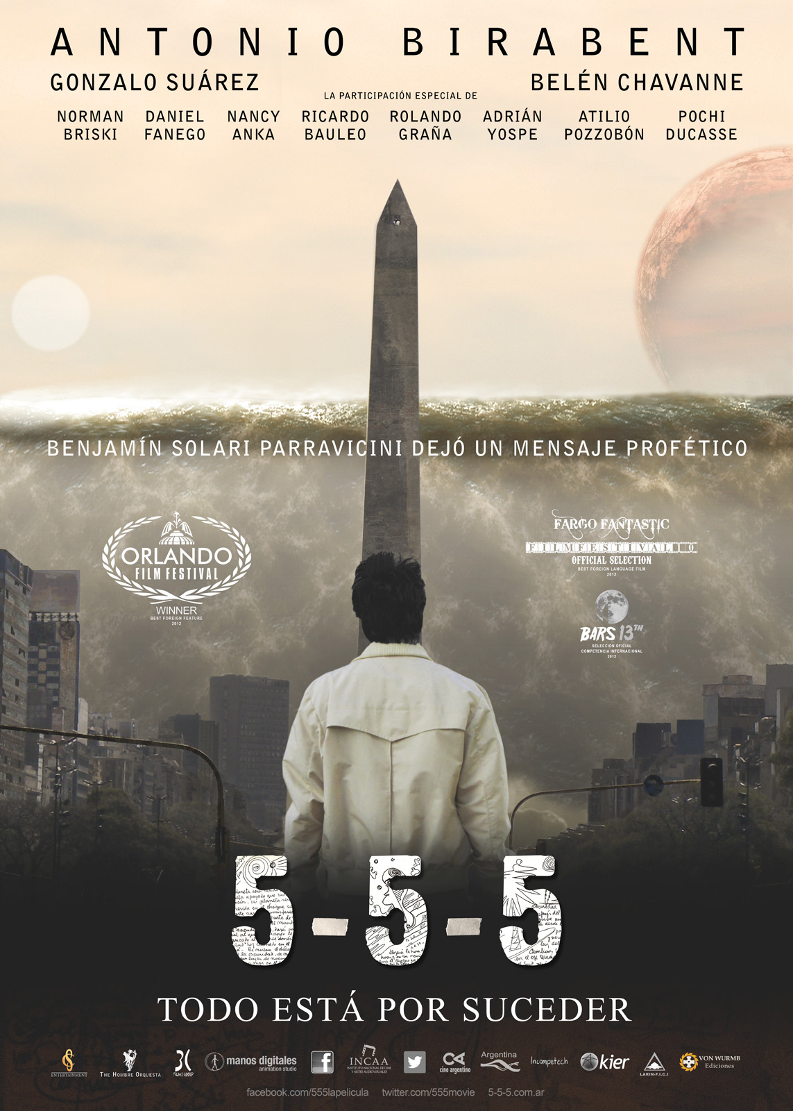 Nancy Anka, Ricardo Bauleo, Antonio Birabent, Norman Briski, Pochi Ducasse, Daniel Fanego, Adrián Yospe, Atilio Pozzobón, Rolando Graña, Gonzalo Suárez, and Belén Chavanne in 5.5.5 (2012)