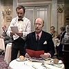 Ballard Berkeley, James Cossins, Renee Roberts, and Andrew Sachs in Fawlty Towers (1975)