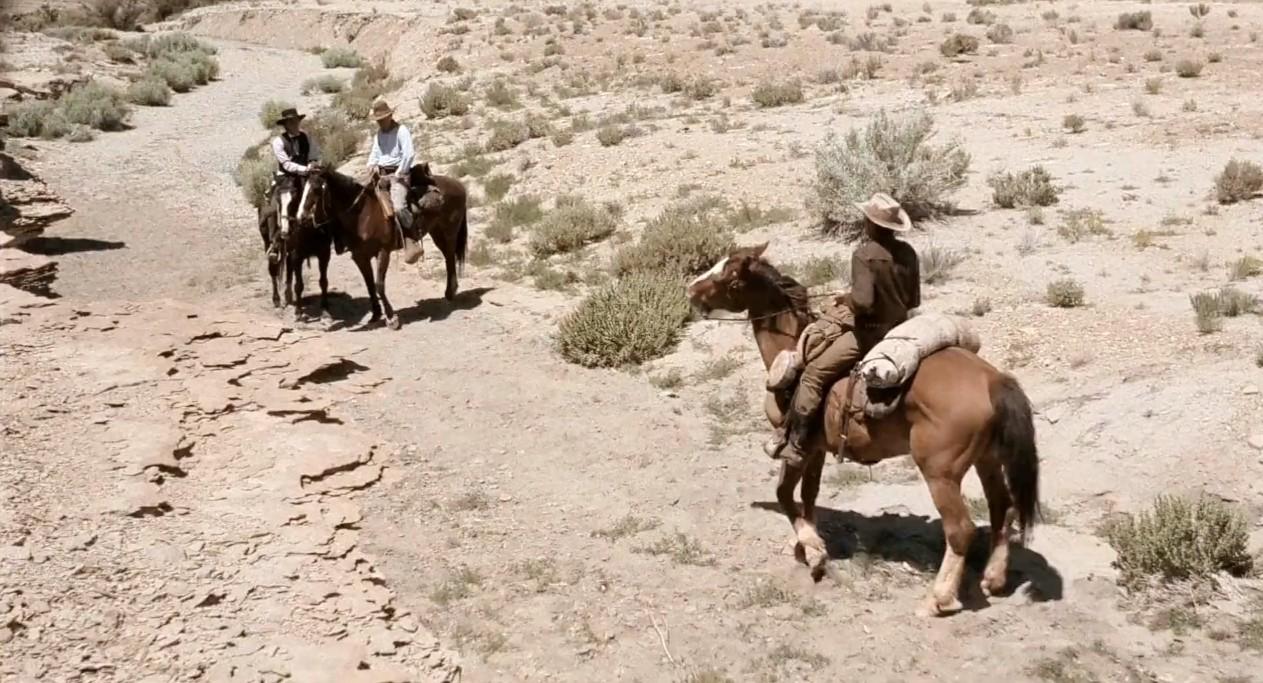 Jack Nicholson, Will Hutchins, and Warren Oates in The Shooting (1966)