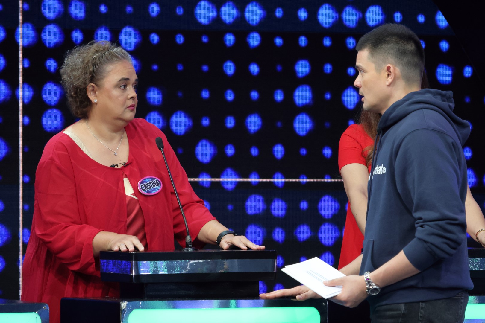 Dingdong Dantes and Cristina Crisol in Family Feud Philippines (2022)