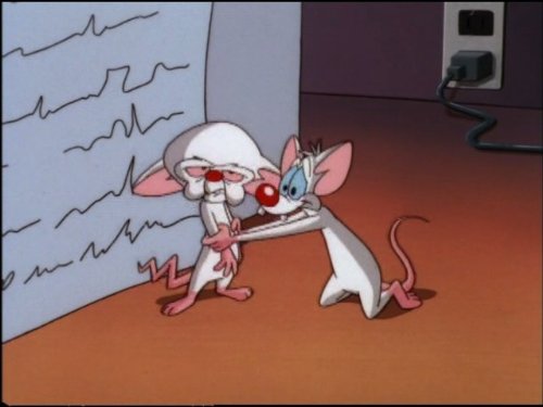 Maurice LaMarche and Rob Paulsen in Pinky and the Brain (1995)