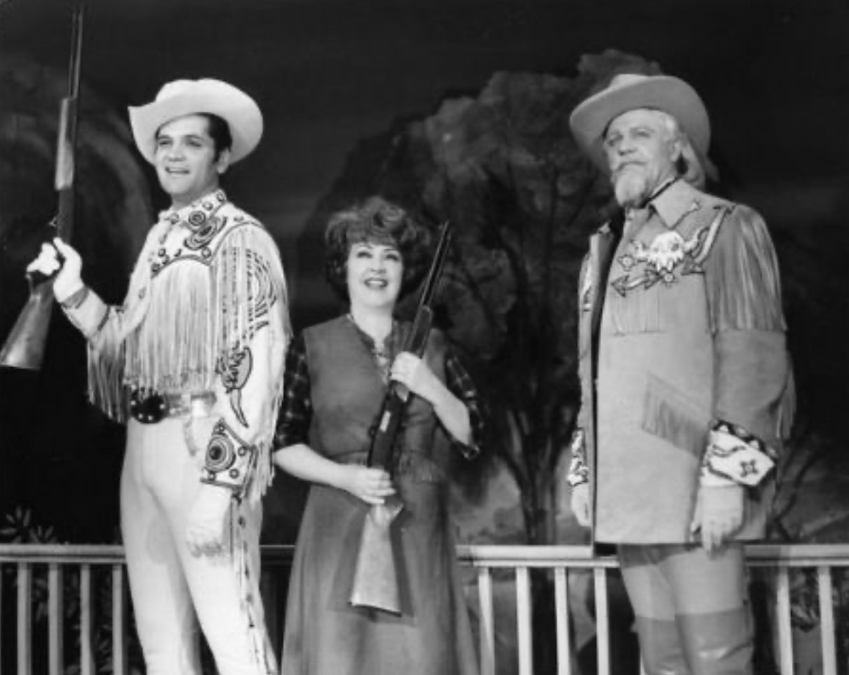 Ethel Merman, Rufus Smith, and Bruce Yarnell in Annie Get Your Gun (1967)