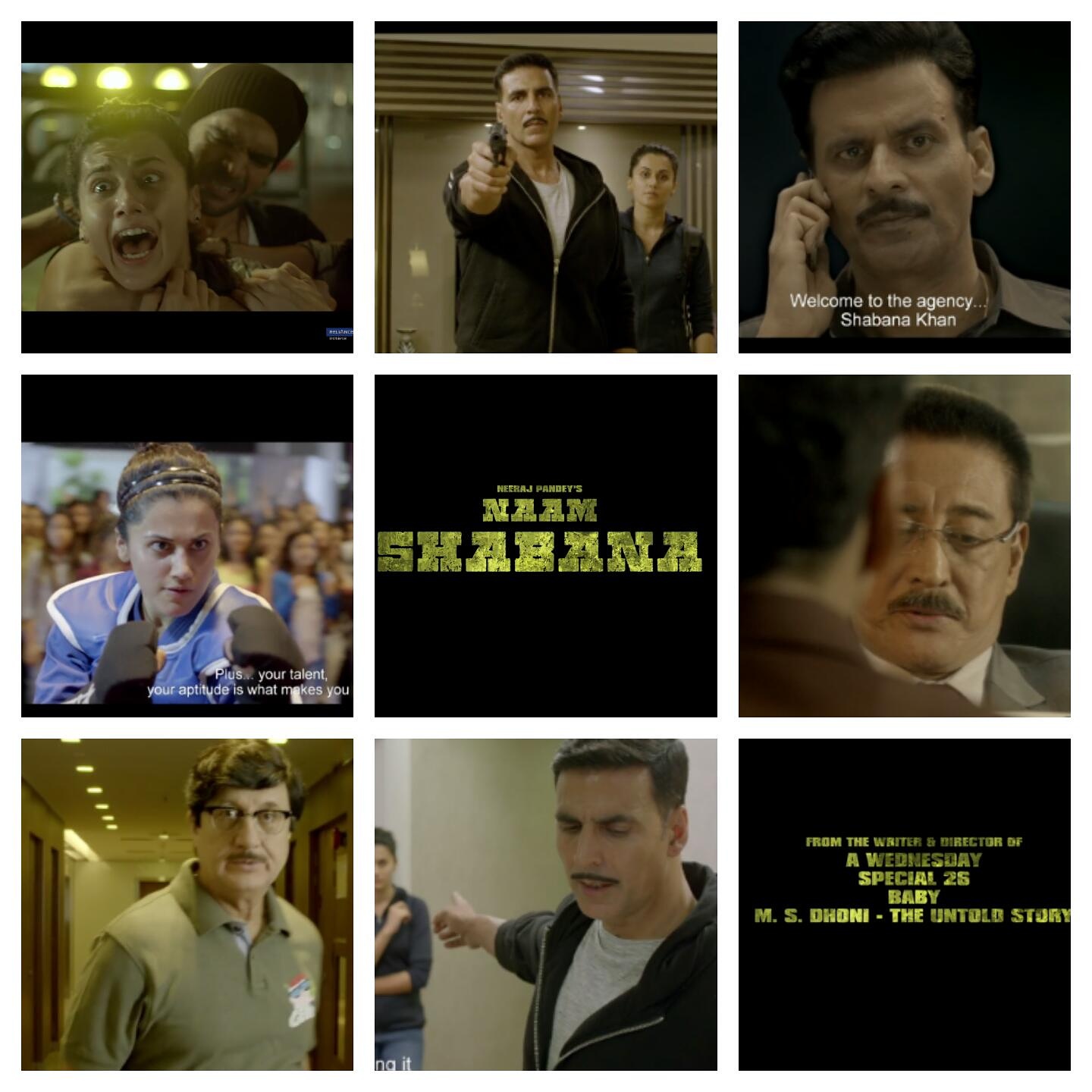 Manoj Bajpayee, Akshay Kumar, Prithviraj Sukumaran, Taapsee Pannu, Taher Shabbir, and Shiva Dagar in Naam Shabana (2017)