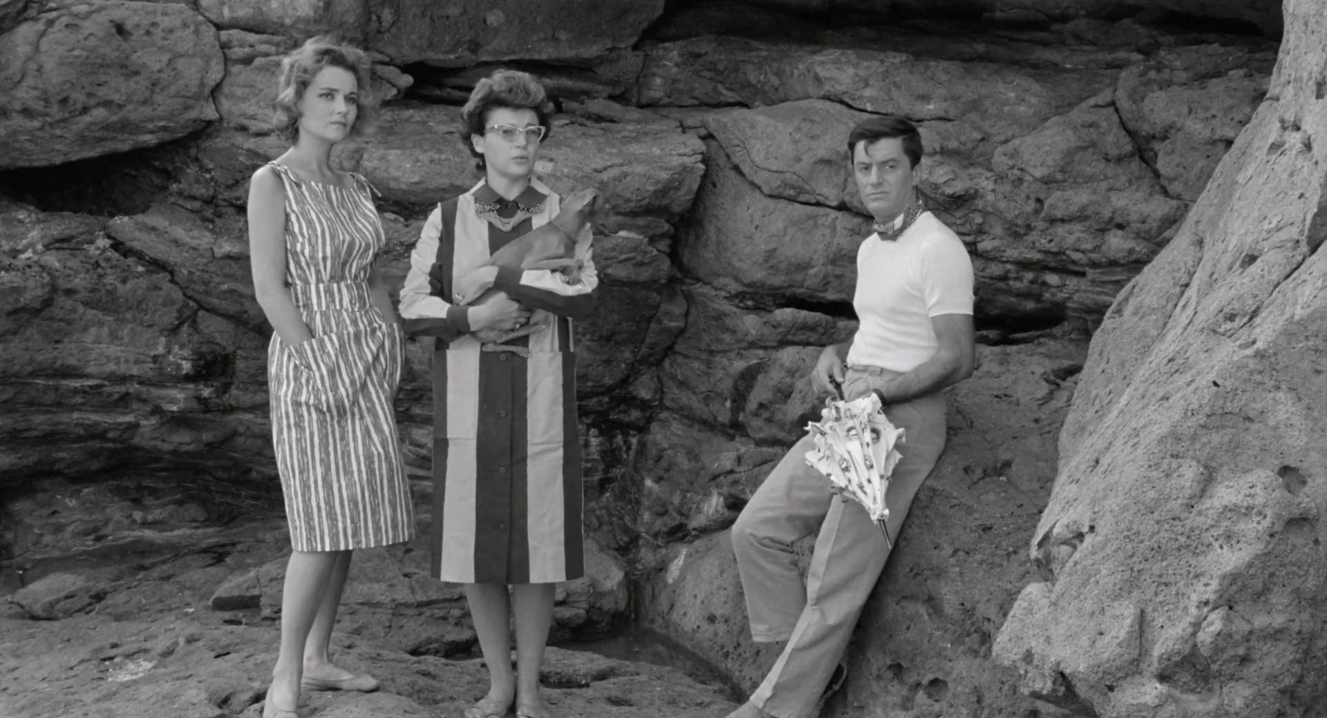 Dominique Blanchar, Lelio Luttazzi, and Esmeralda Ruspoli in L'Avventura (1960)