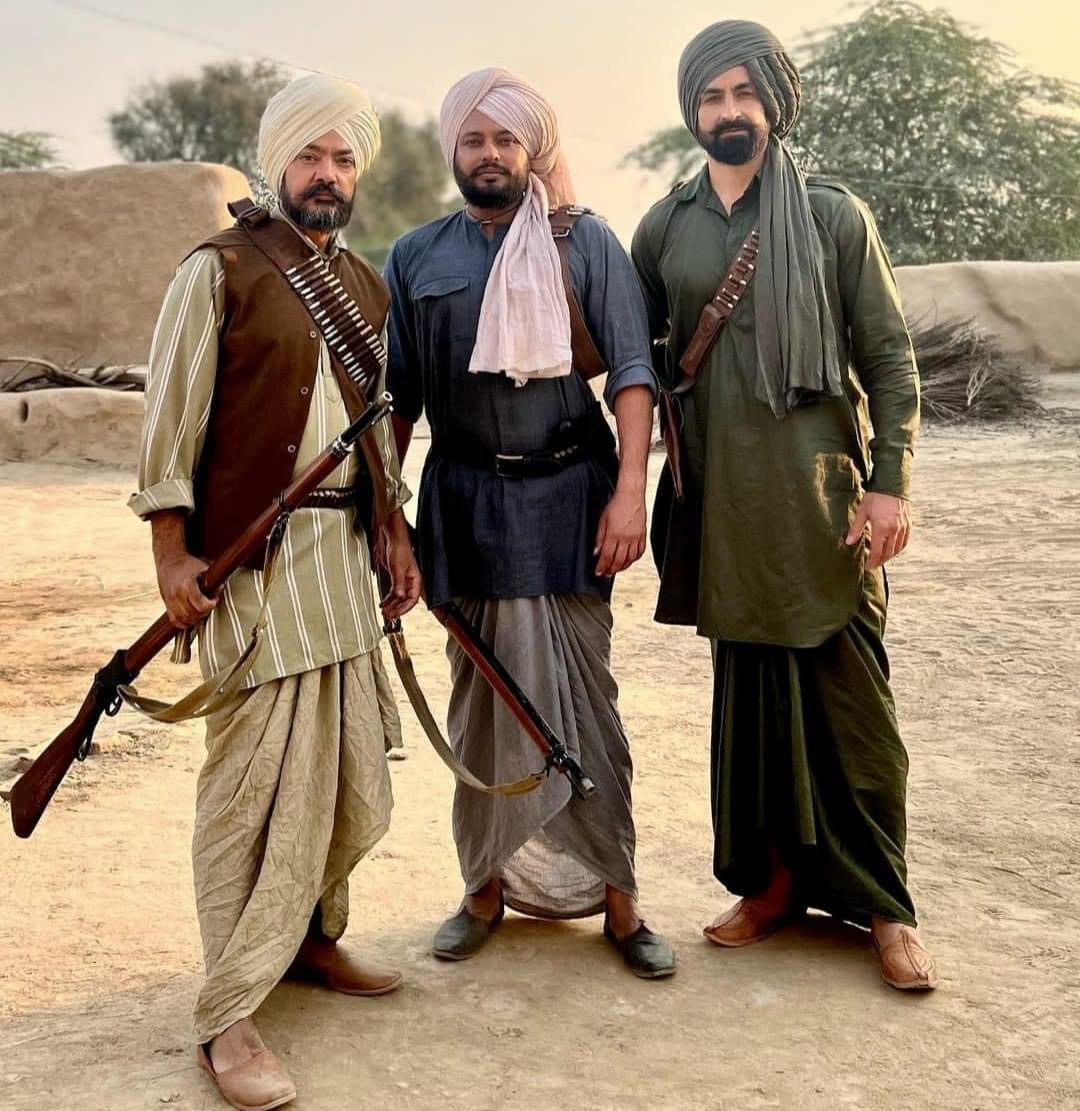 Kuljinder Singh Sidhu, Dev Kharoud, and Vikramjeet Virk in Maurh (2023)