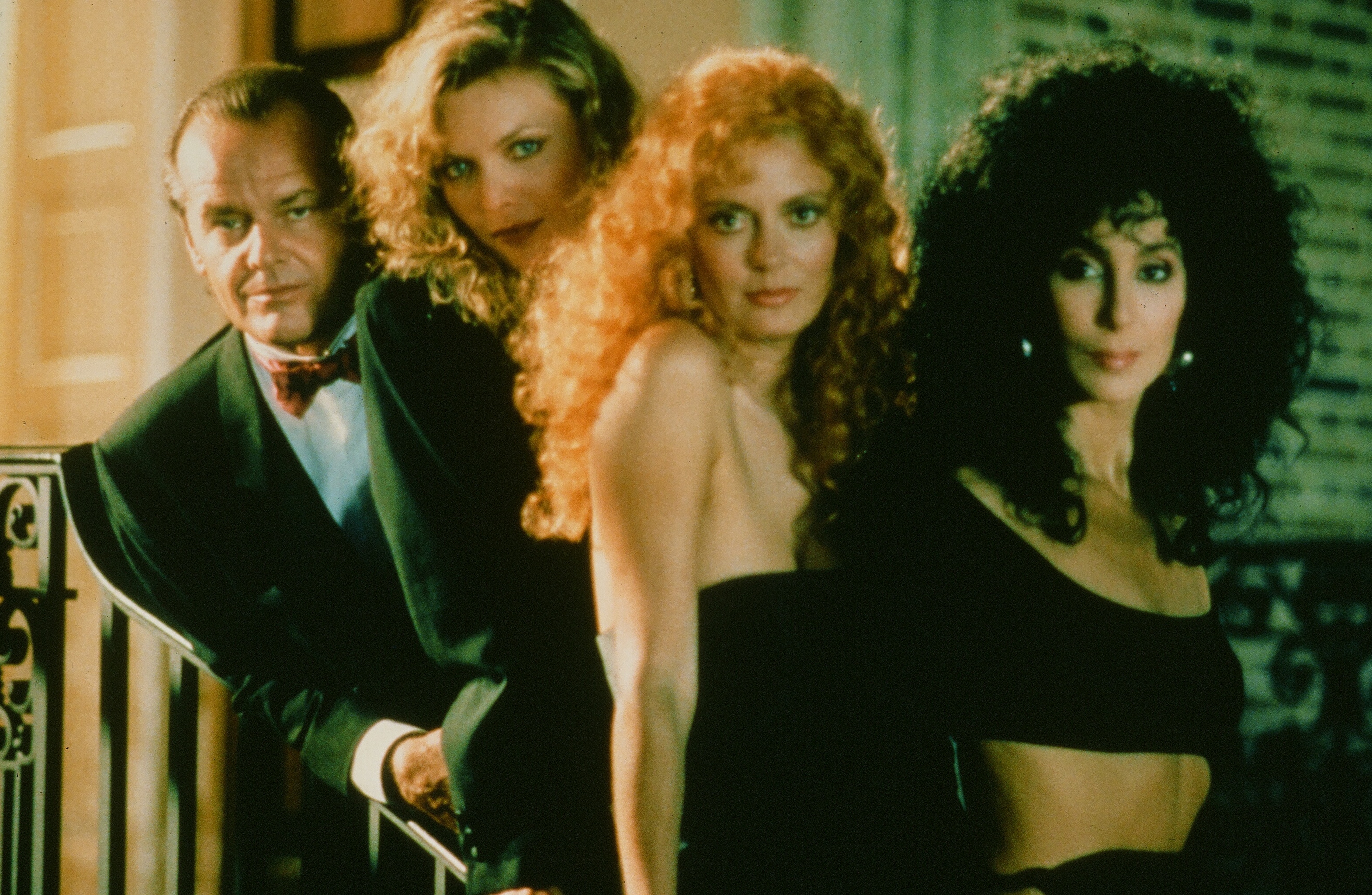 Jack Nicholson, Michelle Pfeiffer, Susan Sarandon, and Cher in The Witches of Eastwick (1987)