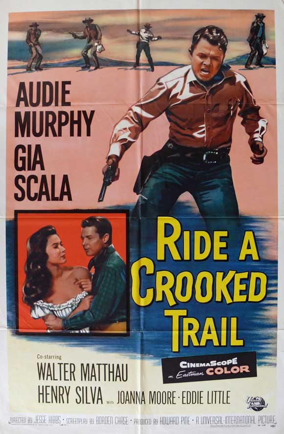 Audie Murphy and Gia Scala in Ride a Crooked Trail (1958)