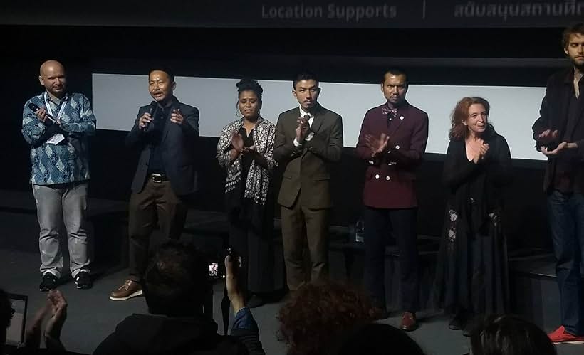 Aphisit Hama, Rasmee Wayrana, Mathieu Gabry, Phuttiphong Aroonpheng, Wanlop Rungkumjad, and Christine Ott at an event for Manta Ray (2018)